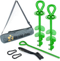 ROYAL-PAW Dog Tie Out Stake - for Large Dogs up to 210 lbs - Heavy Duty Dog Stake for Yard, Beach & Camping Outside - Best in Ground Anchor for a Dog Cable, Leash, Lead Tether (Green)