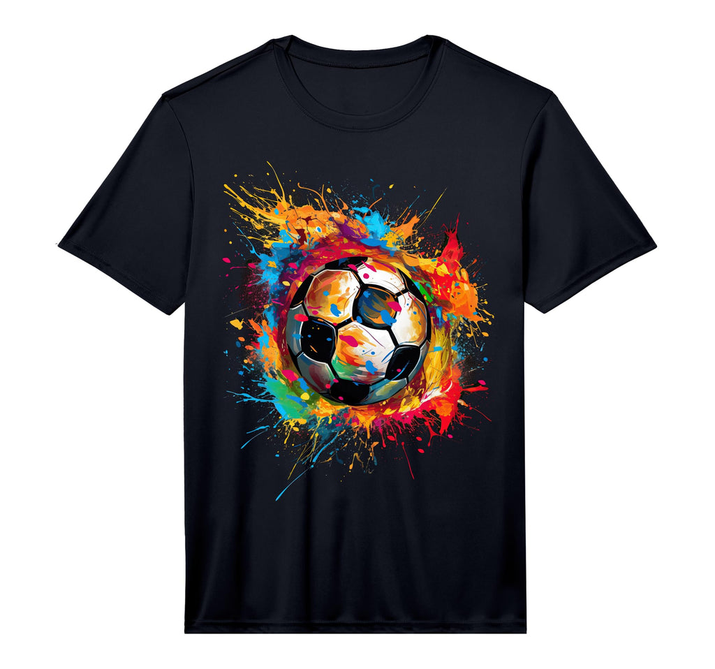 Soccer Player Splash Football Performance T-Shirt - Unique Graphic Unisex