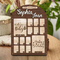 V-DECORPARKS Personalized My First Year Photo Frame | 12 Months Picture Frame For Baby First Year | Displays Two 4x6 Photo and Twelve 2x3 Pictures | Welcome Baby To Happy Birthday With Birth Stats