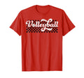 Volleyball Mom Dad Mama Family Checkered T-Shirt - Graphic Print for Adults