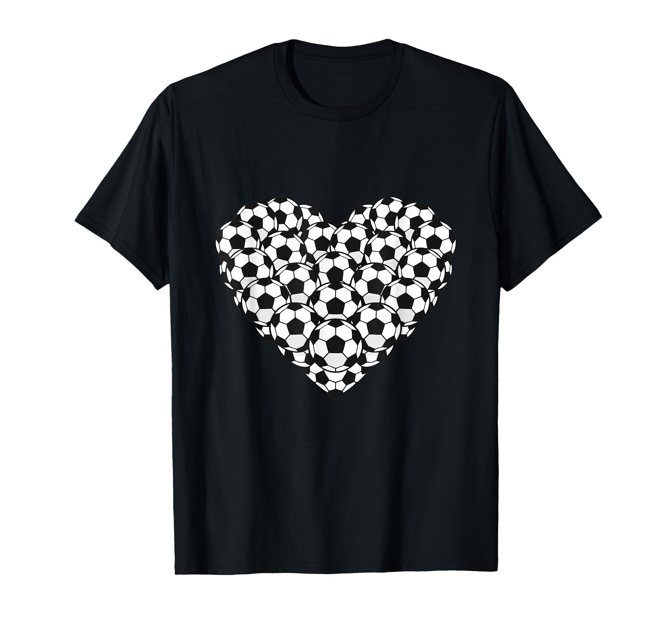 Heart Shaped Soccer Ball T-Shirt - Minimalist Print for Adults
