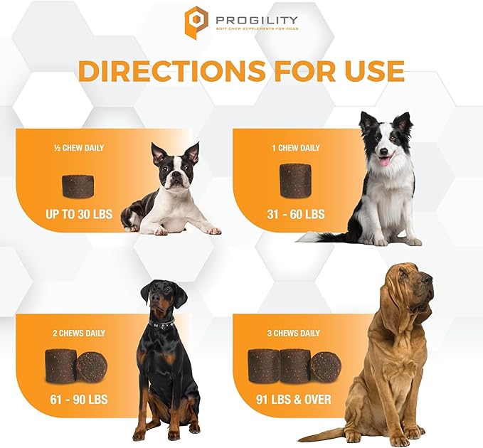 Nootie Progility Hip & Joint Supplement for Dogs, Dog Joint Support with Glucosamine and Chondroitin, 90 Count