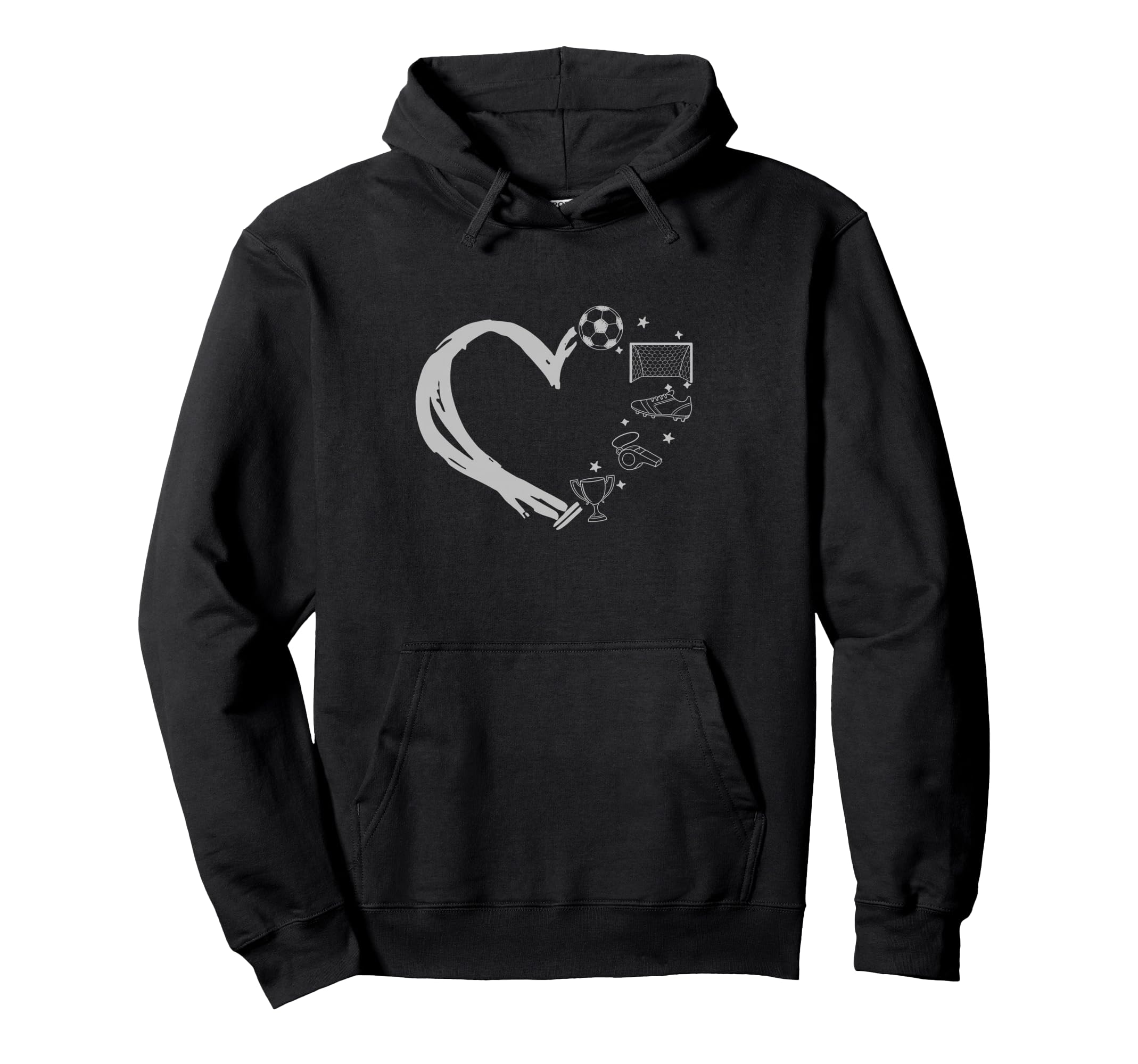 Soccer School Player Heart Hoodie - Fun Novelty Design for Adults