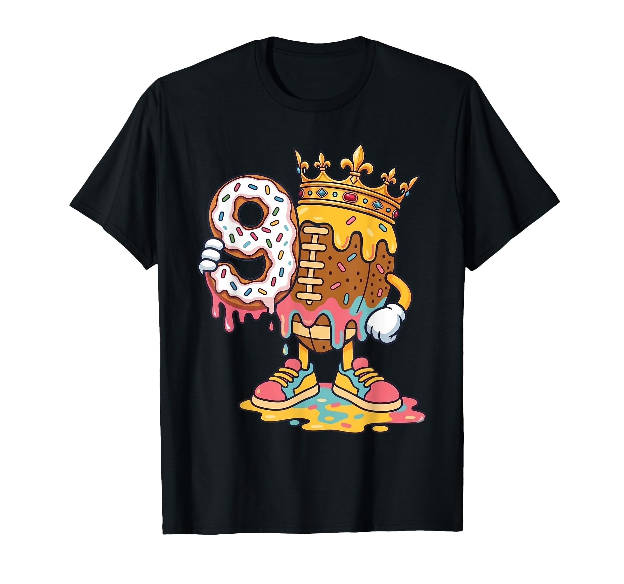 Football 9Th Birthday Ice Cream Drip Nine T-Shirt - Novelty Apparel Unisex