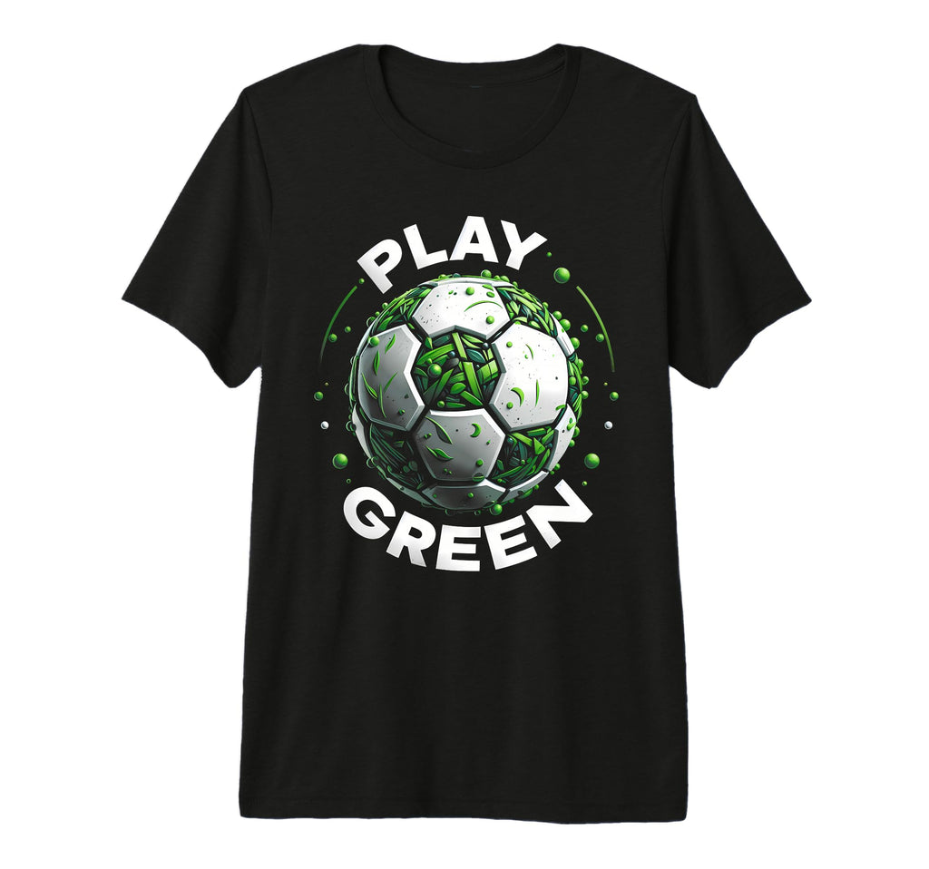 Play Green Coach Soccer Ball Eco T-Shirt - Fun Novelty Design for Adults