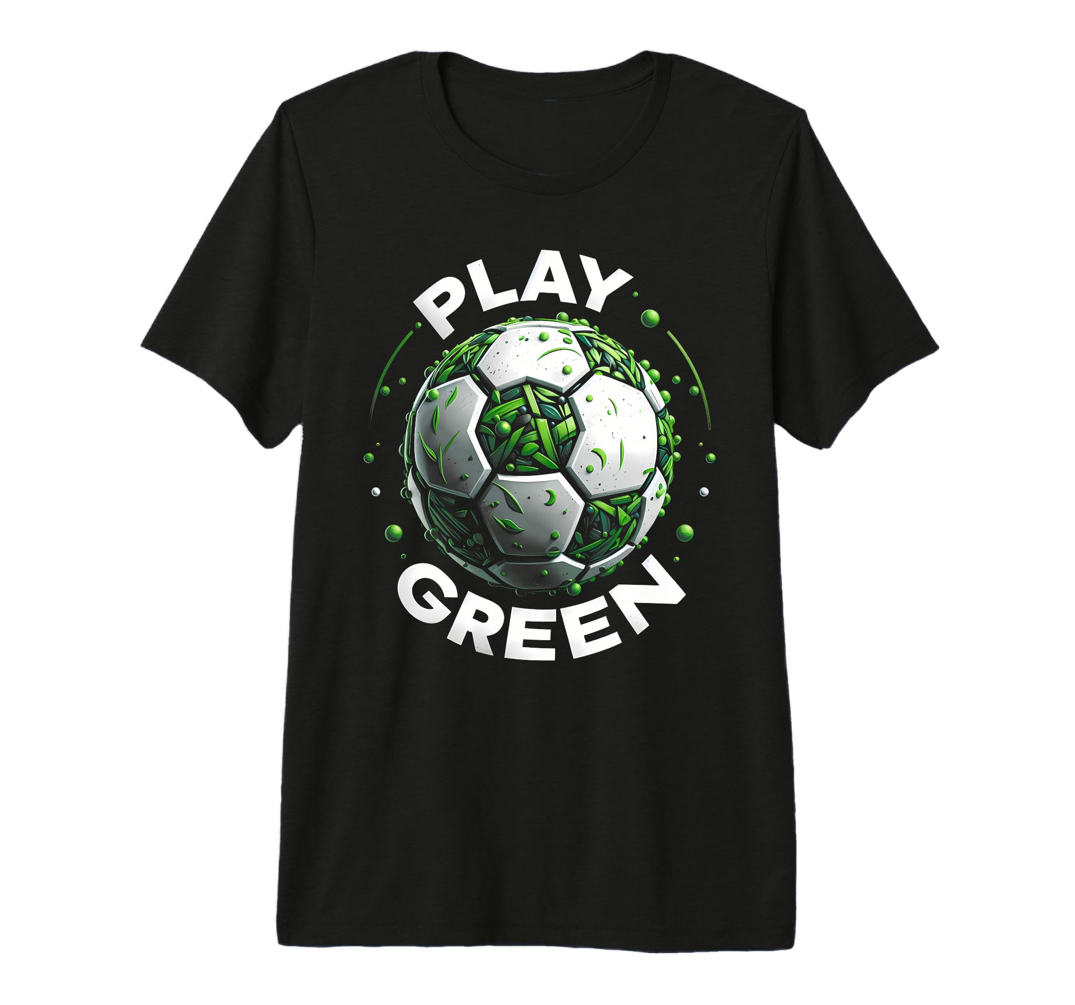 Play Green Coach Soccer Ball Eco T-Shirt - Fun Novelty Design for Adults