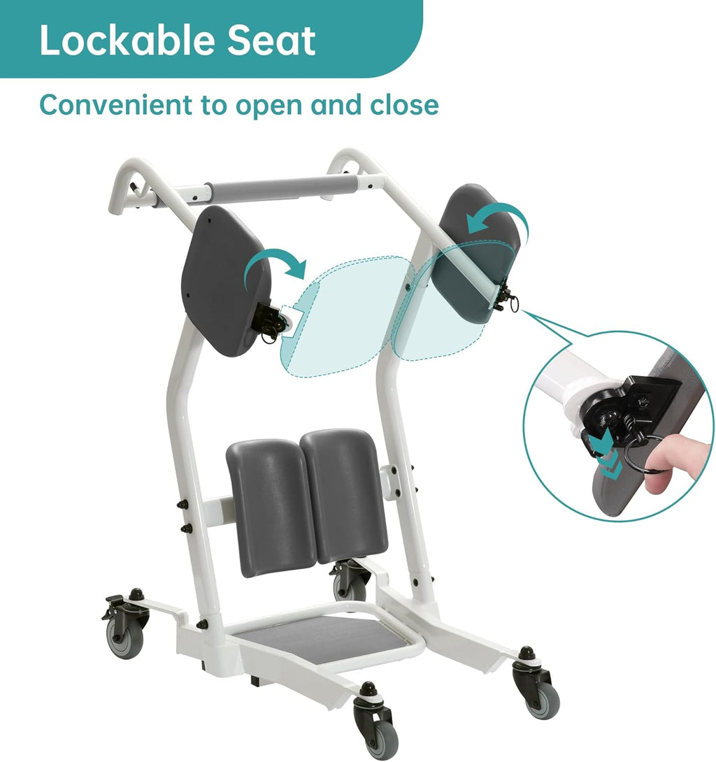 Sit to Stand Lift Patient Transport Unit for Elderly - 400 Pound Weight Capacity - Patient Lift for Home Care Use