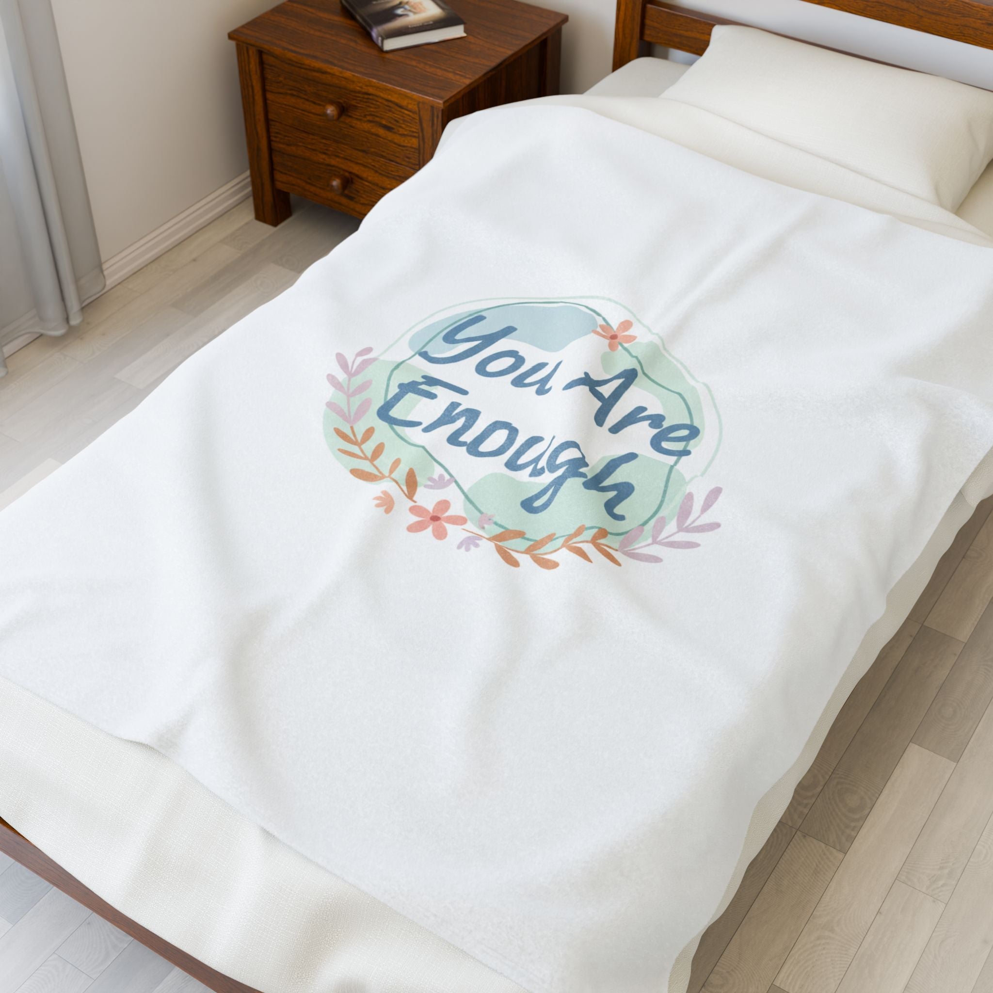You Are Enough Plush Blanket | Mental Health, Self Care Affirmation