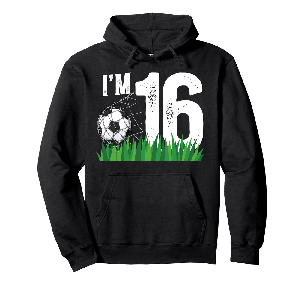 16Th Soccer Birthday Party Sixteen Year Hoodie - Novelty Apparel Unisex
