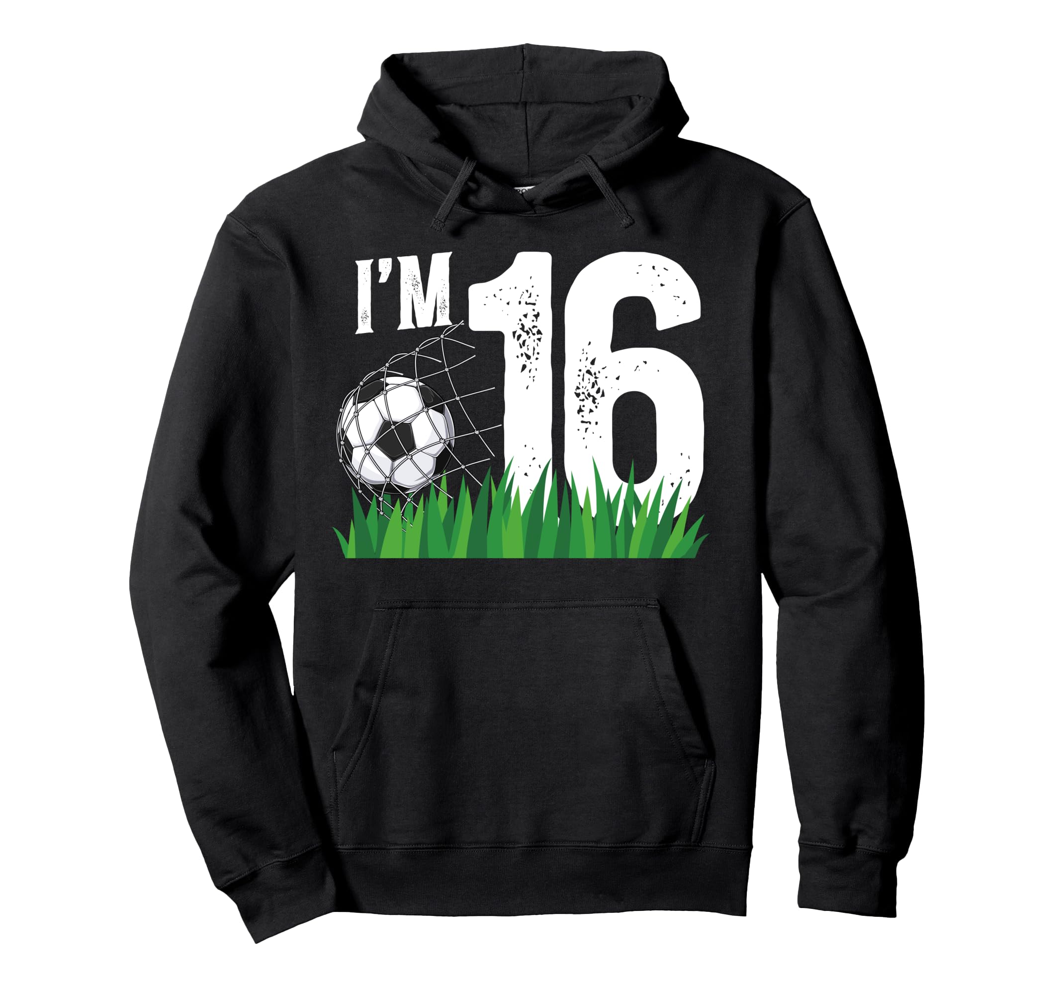 16Th Soccer Birthday Party Sixteen Year Hoodie - Novelty Apparel Unisex
