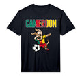 Dabbing Dog Cameroon Soccer Fans T-Shirt - Casual Everyday Wear Men Women