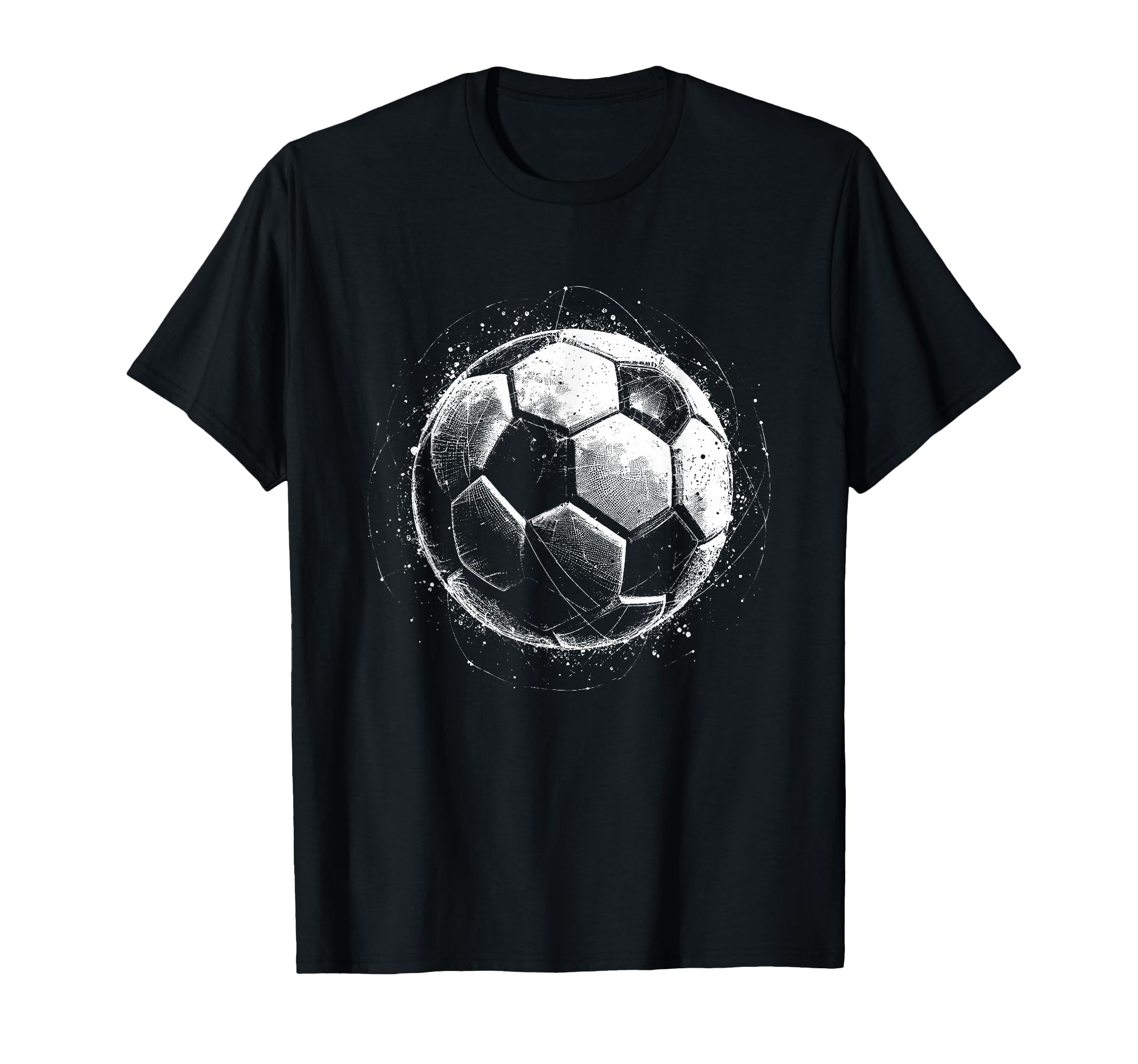 Soccer Ball 3D Wireframe Soccer Lover T-Shirt - Unique Graphic for Adults