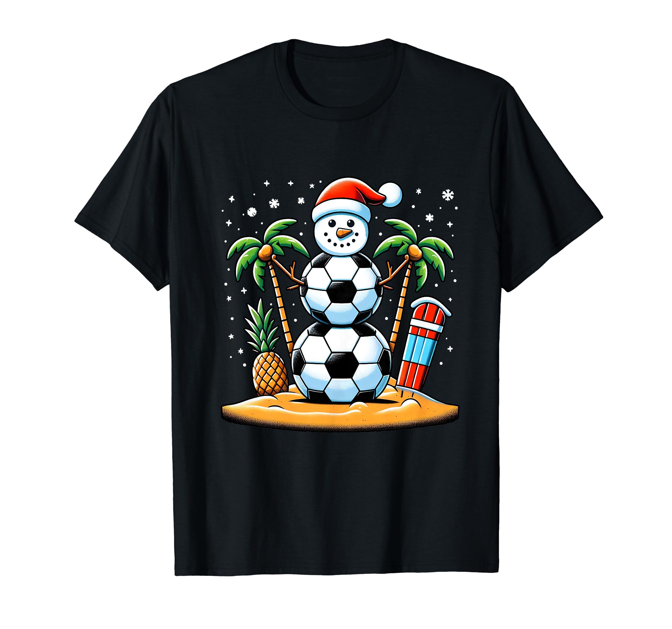 July Summer Soccer Snowman Funny T-Shirt - Aesthetic Graphic Unisex