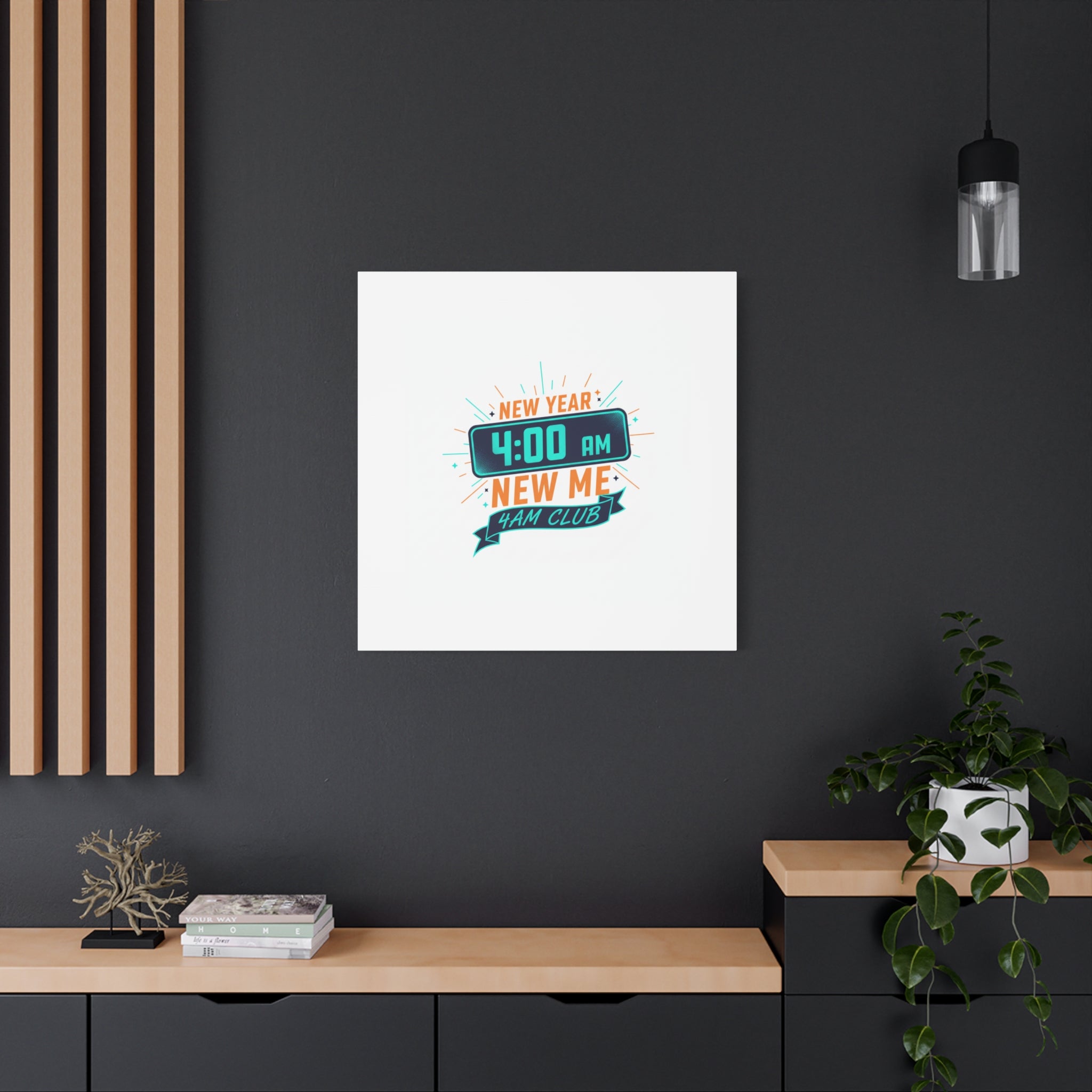 4AM Club New Year Graphic Canvas | Holiday Party Novelty, Festive New Year Decor