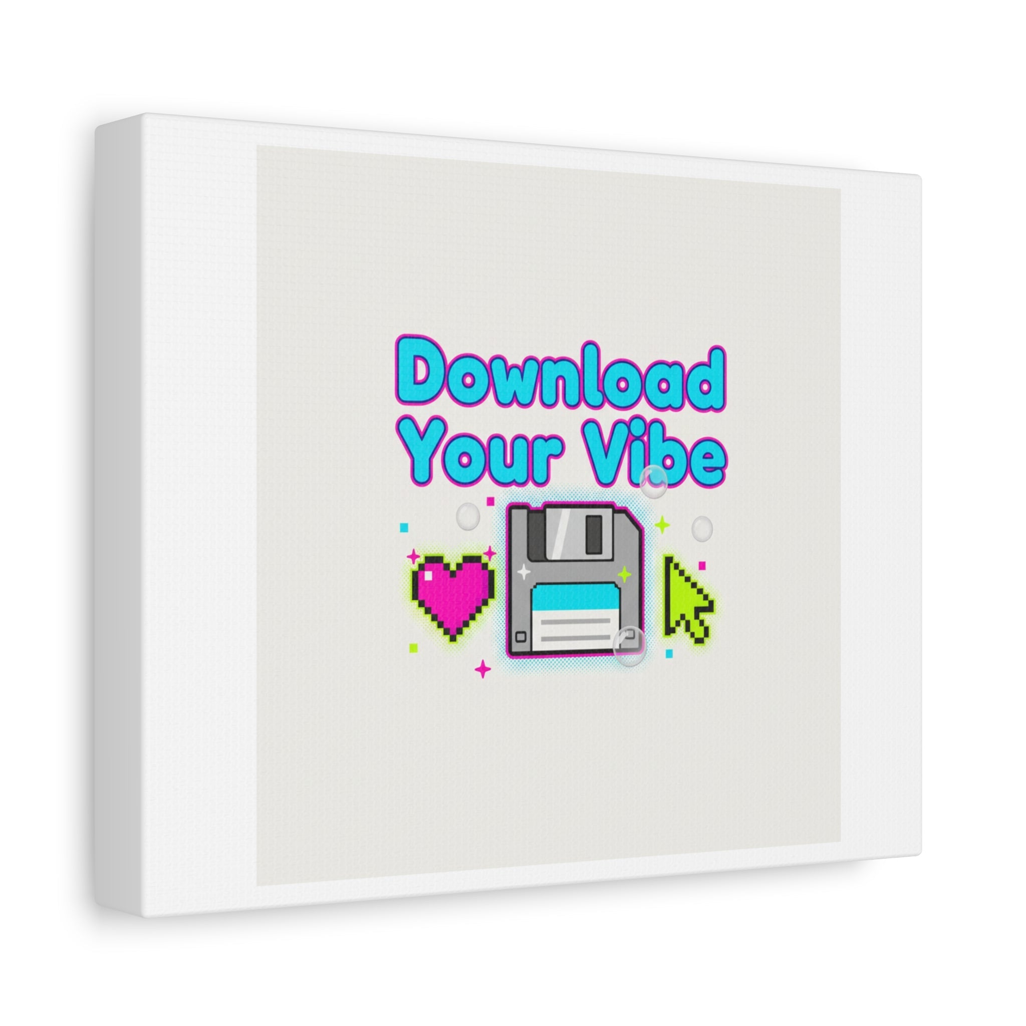 Download Your Vibe Canvas | Y2K Retro Tech, Pixel Floppy Disk Poster