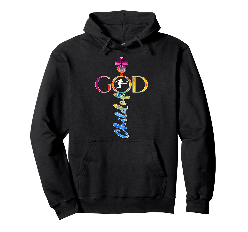 Religious Jesus Soccer Child God Soccer Hoodie - Unique Graphic Men Women