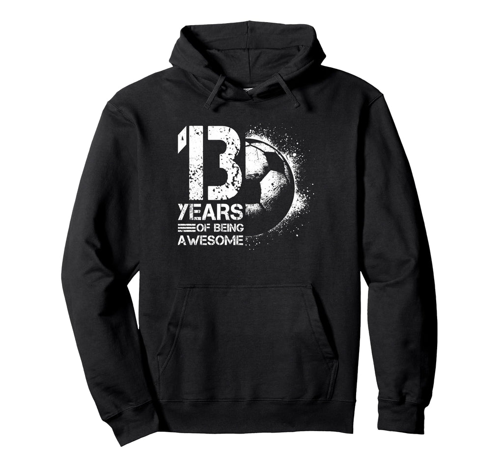 13Th Birthday Soccer Player Football Hoodie - Minimalist Print for Adults