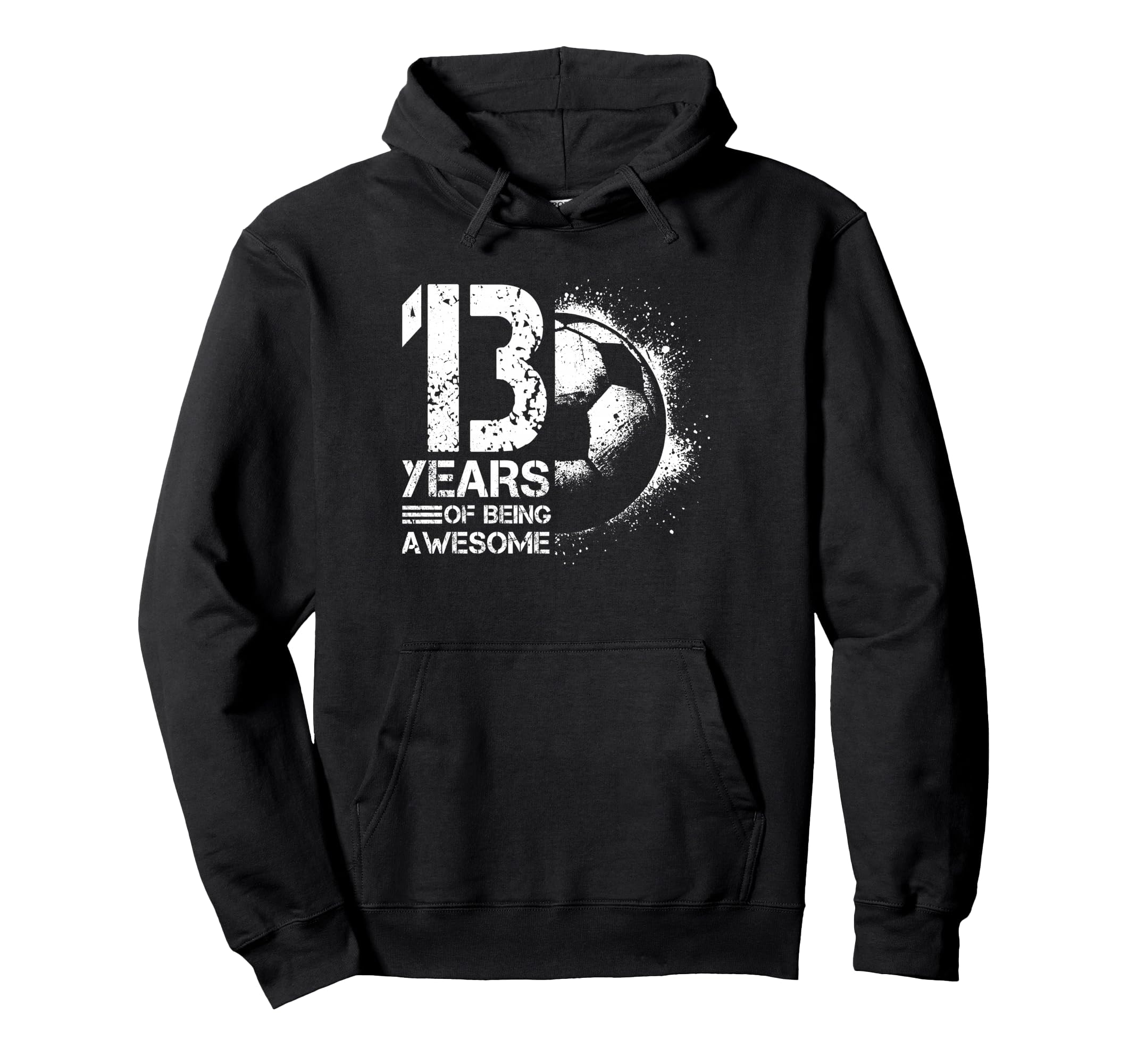 13Th Birthday Soccer Player Football Hoodie - Minimalist Print for Adults