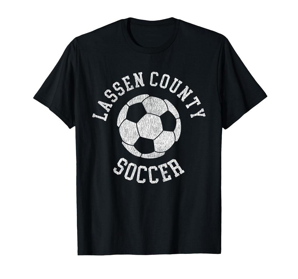 Lassen County Soccer Distressed 90S T-Shirt - Novelty Apparel for Adults