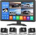 4 Channel 1080p HD Backup Camera System with 10.2" Touchscreen Monitor, DVR Recording/Playback, Bluetooth, FM Radio & Media Player for Trucks, Semis, RVs, Trailers, Vans, SUVs, Cars