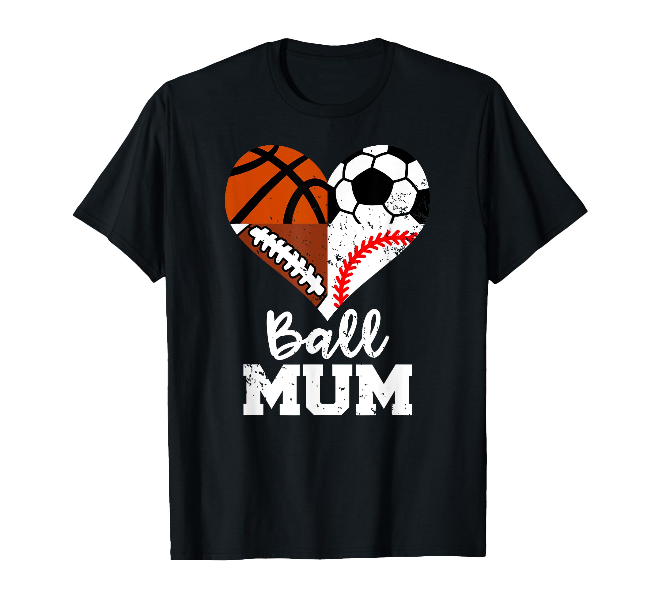 Ball Mum Funny Soccer Football Baseball T-Shirt - Graphic Print Unisex