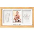 Baby Hand and Footprint Kit - Clay Handprint Keepsake Frame, Newborn Nursery Picture Frame, Personalized New Mom Gifts for Baby Shower & Registry (Bamboo)