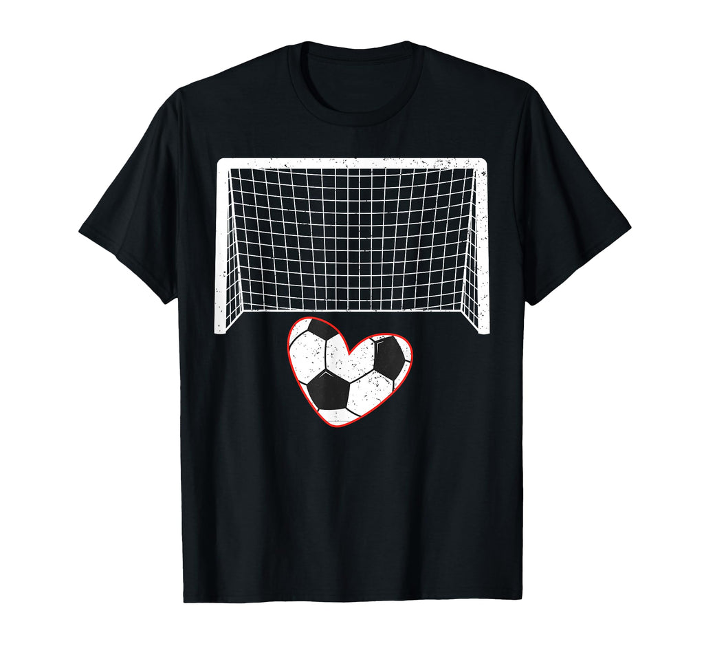 Happy Valentine Soccer Heart T-Shirt - Casual Everyday Wear Men Women