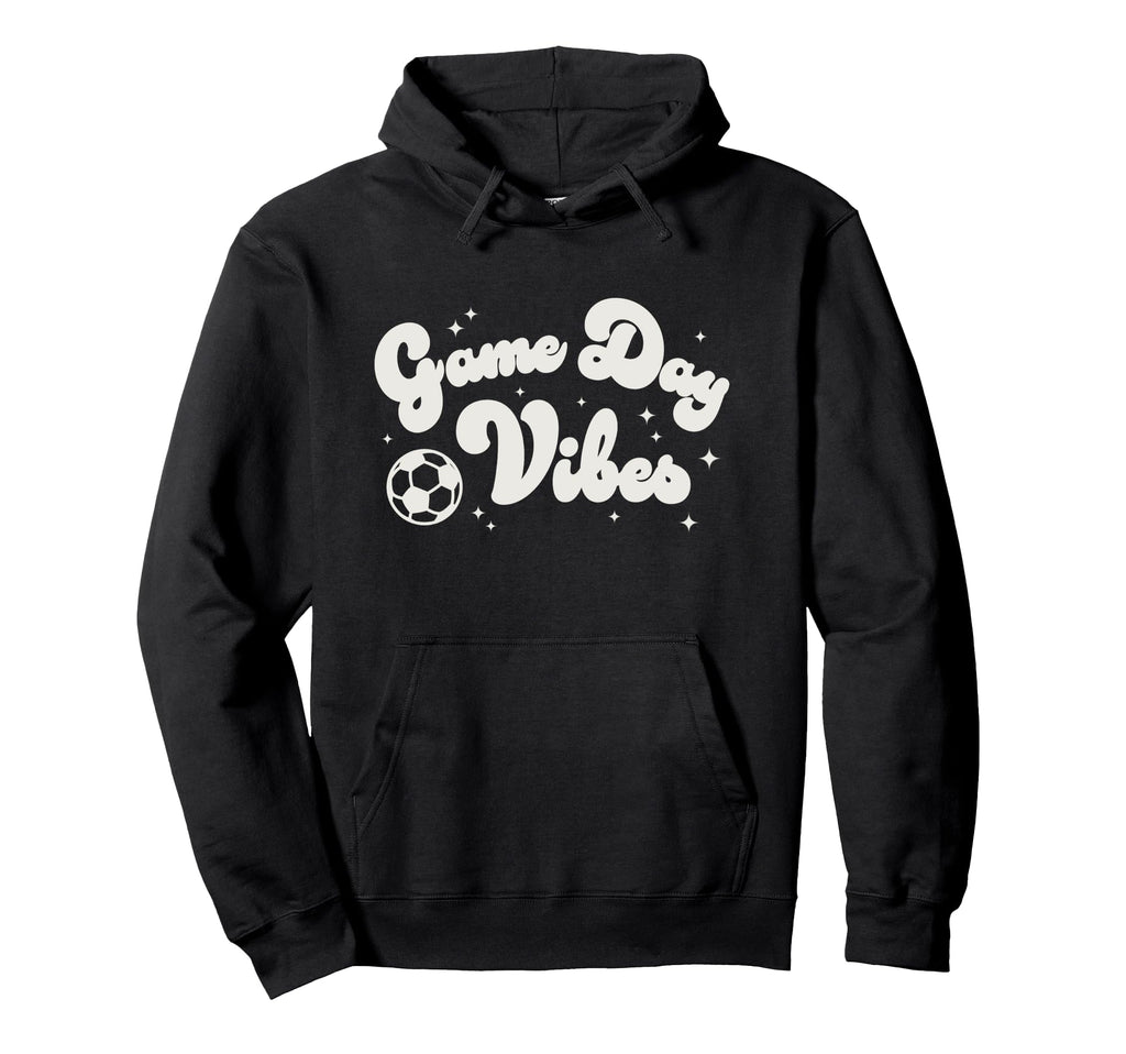 Trendy Soccer Game Day Vibes Big Chest Hoodie - Unique Graphic Men Women