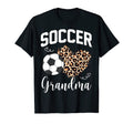 Soccer Grandma Heart Leopard Mom T-Shirt - Casual Everyday Wear Men Women