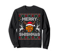 Funny Merry Swishmas Basketball Sweatshirt - Unique Graphic Men Women