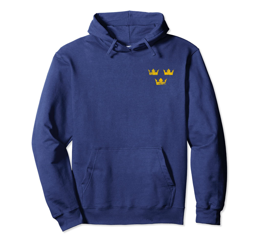 Sweden Hockey Distressed Soccer Sverige Hoodie - Trendy Graphic for Adults