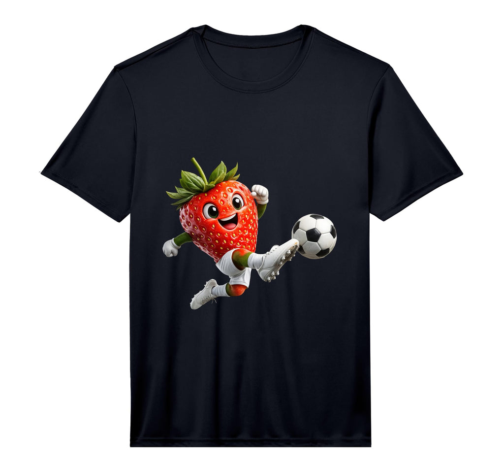 Mens Strawberry Soccer Performance T-Shirt - Custom Art Print for Adults