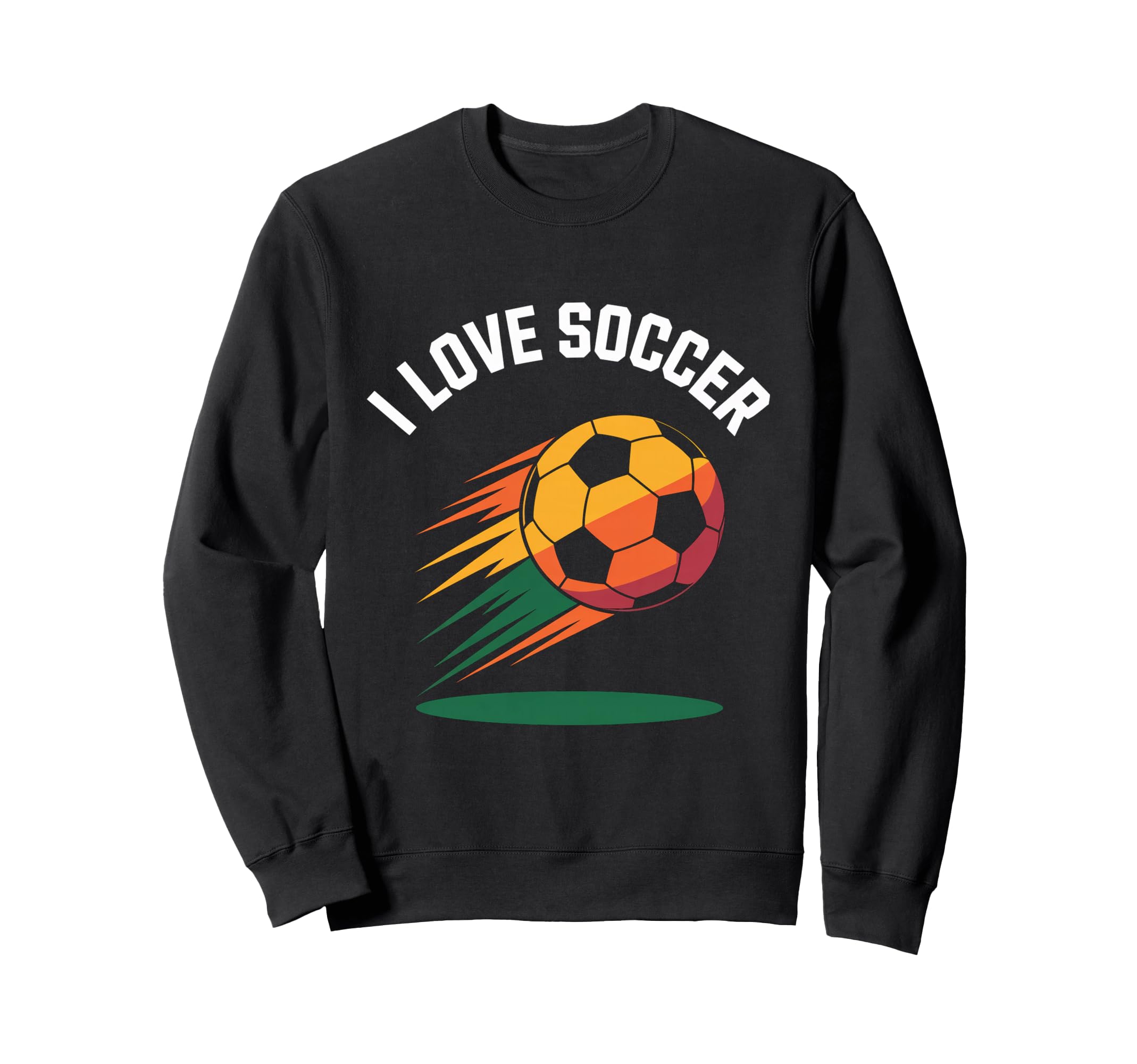 I Love Soccer Vibrant Ball Sweatshirt - Minimalist Print for Adults