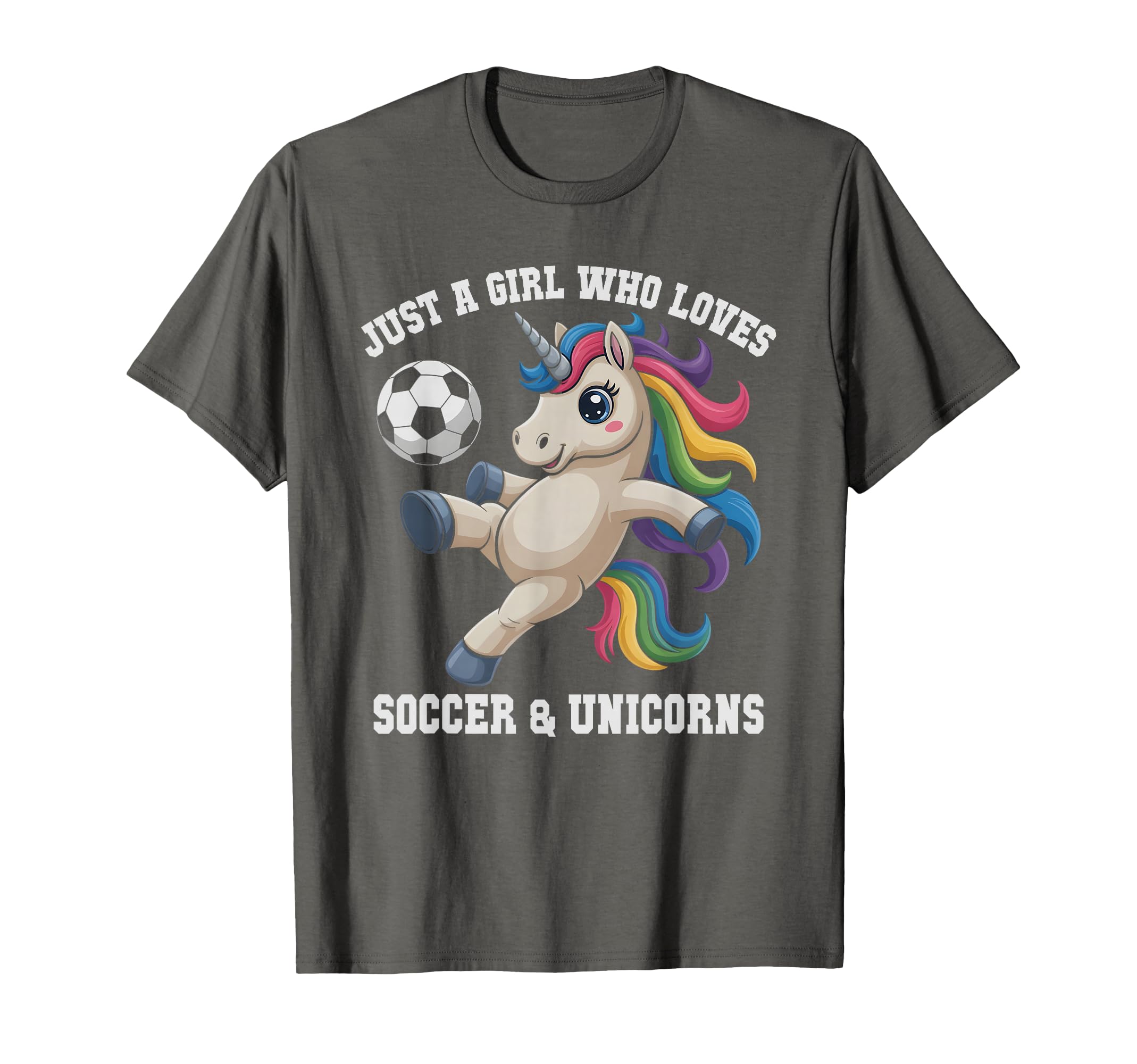 Kawaii Just Who Loves Soccer Unicorns T-Shirt - Unique Graphic for Adults