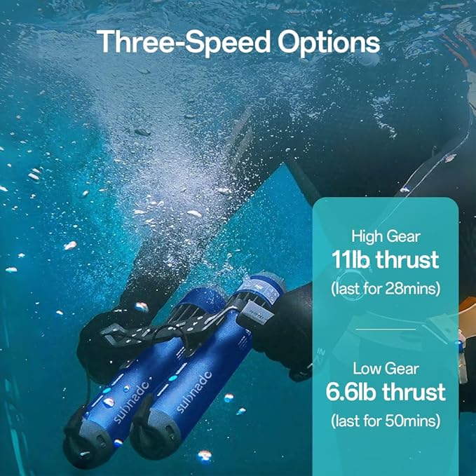 Waydoo Subnado Underwater Scooter Lite, Water Sports Diving Scooter with Removable Handle, Compact and Portable Water Scooter for Adults&Kids, Scuba Diving Snorkeling Sea Scooter Multiple Uses, Blue