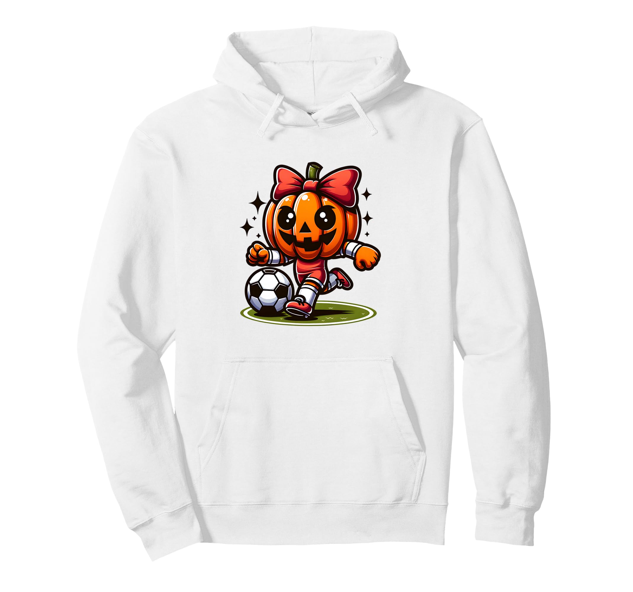 Halloween Soccer Pumpkin Coquette Hoodie - Casual Everyday Wear Men Women