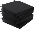 AAAAAcessories Outdoor Seat Cushions for Chairs, Waterproof, Fade-Resistant Patio Furniture Replacement Cushions, 17" x 16" x 2", Set of 4, Black