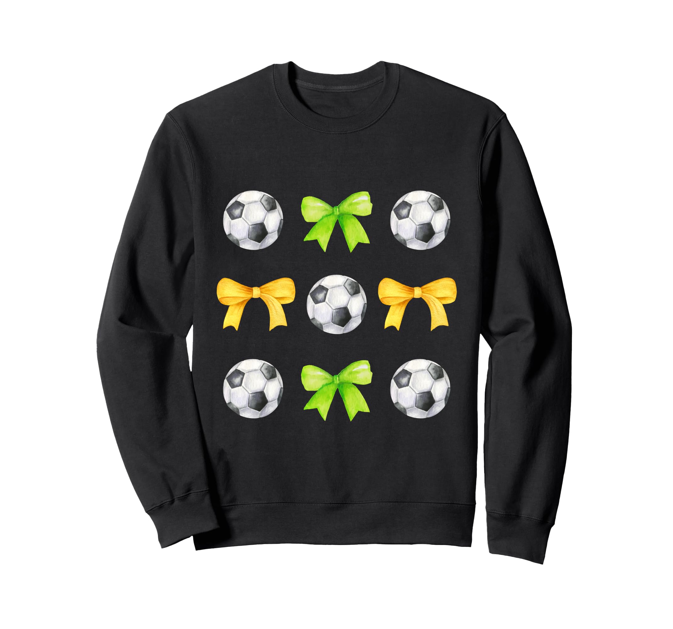 Soccer Balls Bows Womens Soccer Sweatshirt - Streetwear Style for Adults