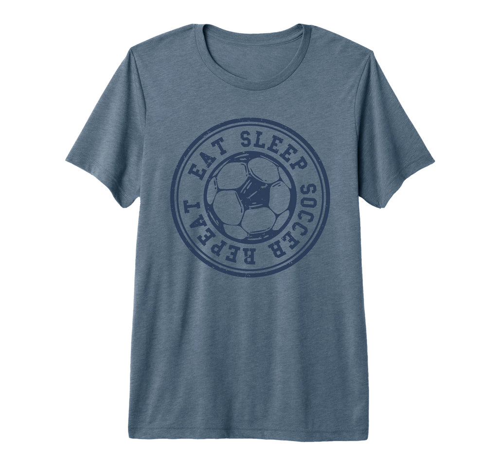 Eat Sleep Soccer Repeat Soccer Sports T-Shirt - Trendy Graphic Men Women