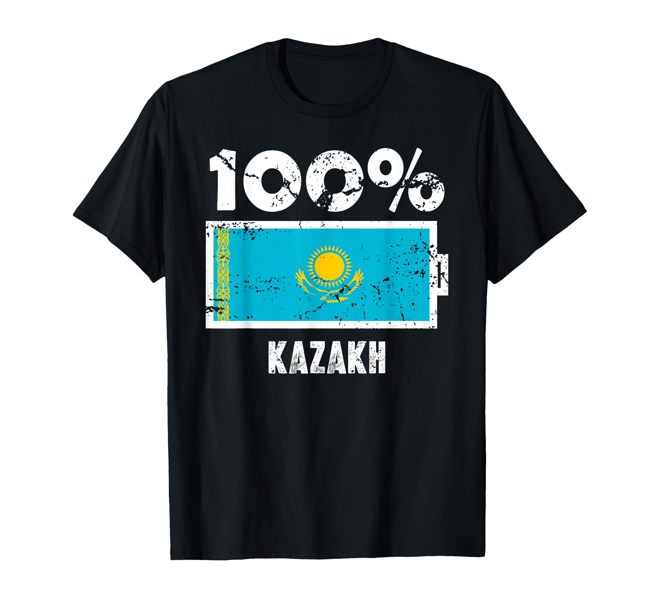 Kazakhstan Flag Support 100 Kazakh T-Shirt - Fun Novelty Design for Adults