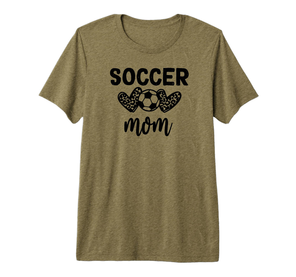 Soccer Mom Leopard Tri Blend T-Shirt - Graphic Print for Adults