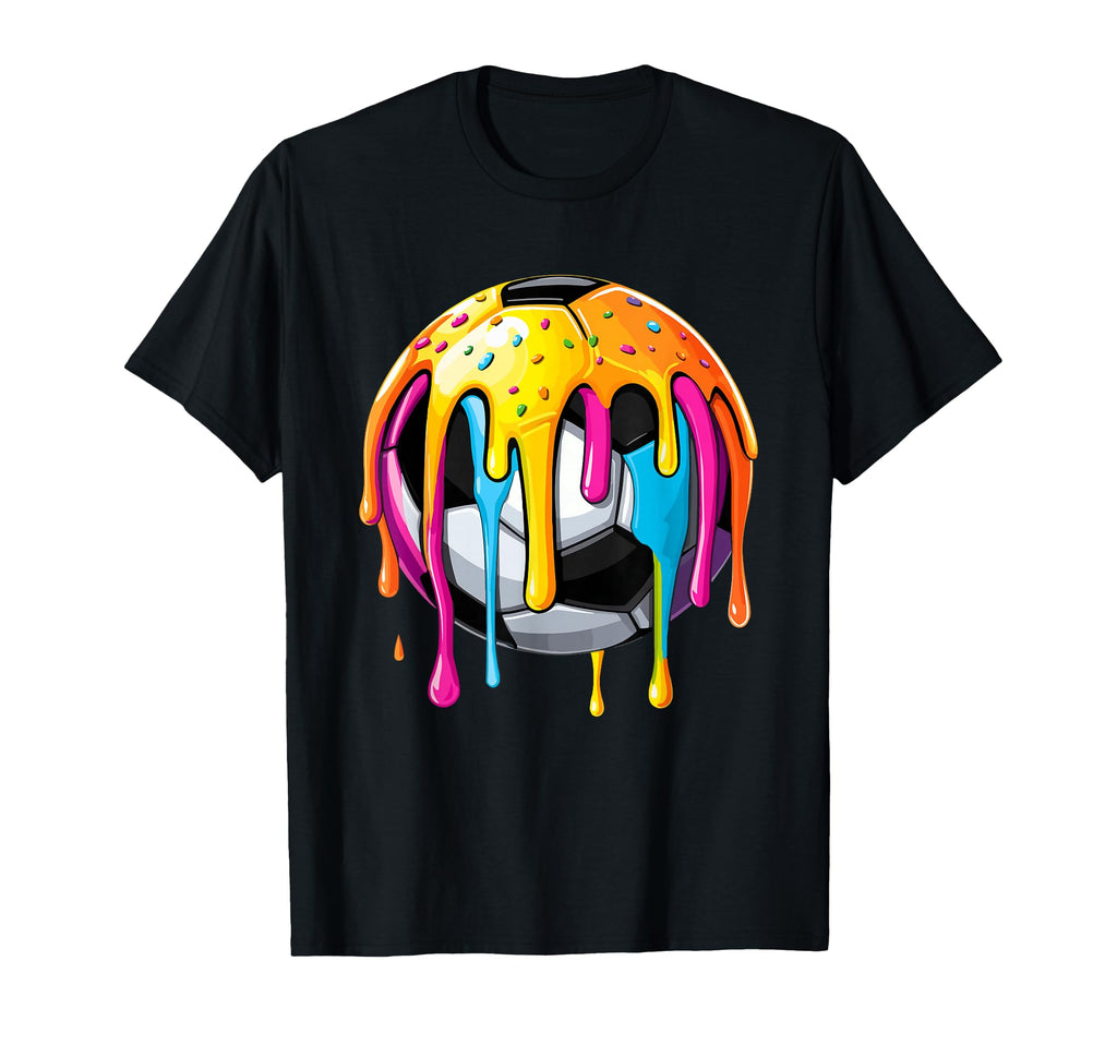 Colorful Soccer Accessories Drip Vibe T-Shirt - Trendy Graphic Men Women