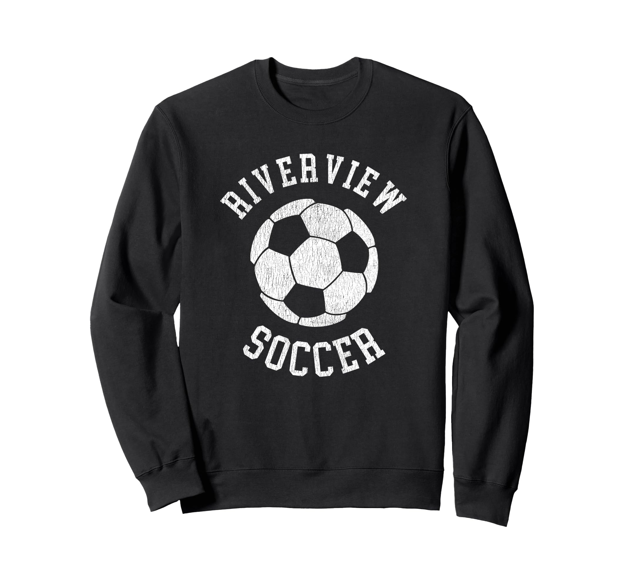 Riverview Soccer Distressed 90S Sweatshirt - Novelty Apparel for Adults
