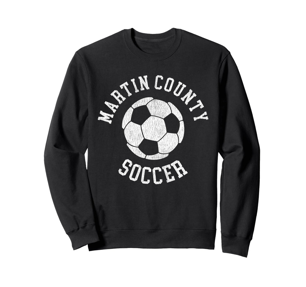 Martin County Soccer Distressed 90S Sweatshirt - Minimalist Print Unisex