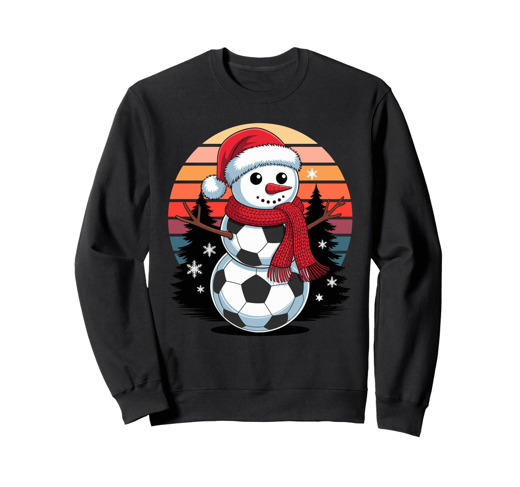 Snowman Soccer Ball Football Sweatshirt - Fun Novelty Design for Adults