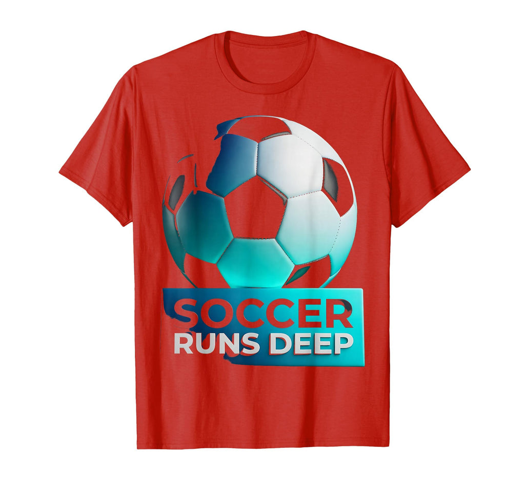 Soccer Runs Deep Soccer Ball T-Shirt - Minimalist Print Unisex