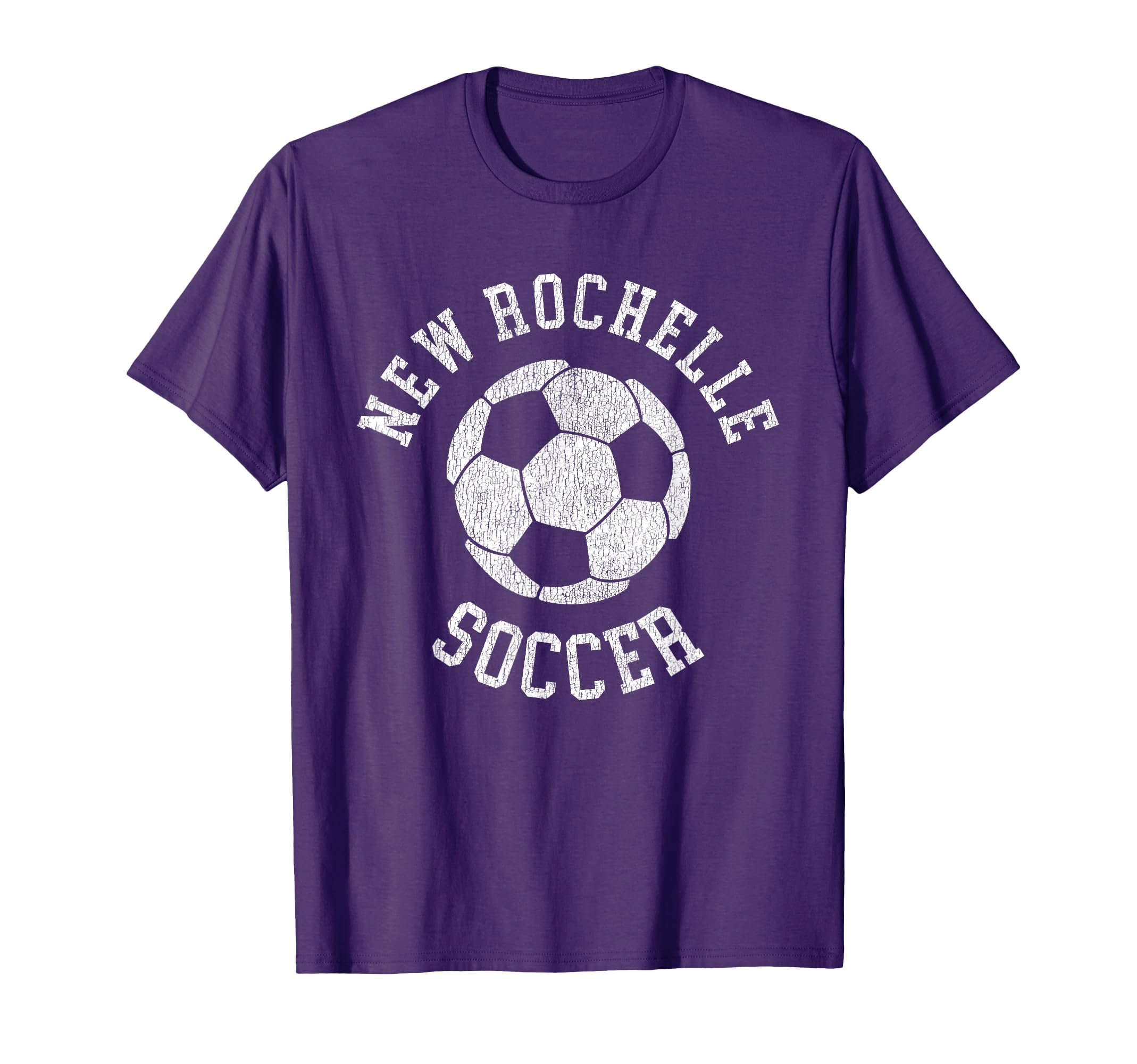 New Rochelle Soccer Distressed 90S T-Shirt - Minimalist Print for Adults