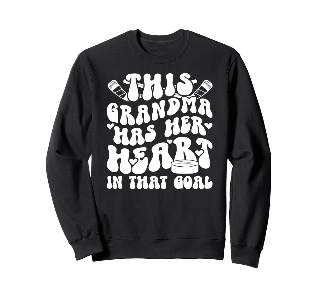 Groovy Hockey Goalie Grandma Hockey Sweatshirt - Graphic Print Unisex