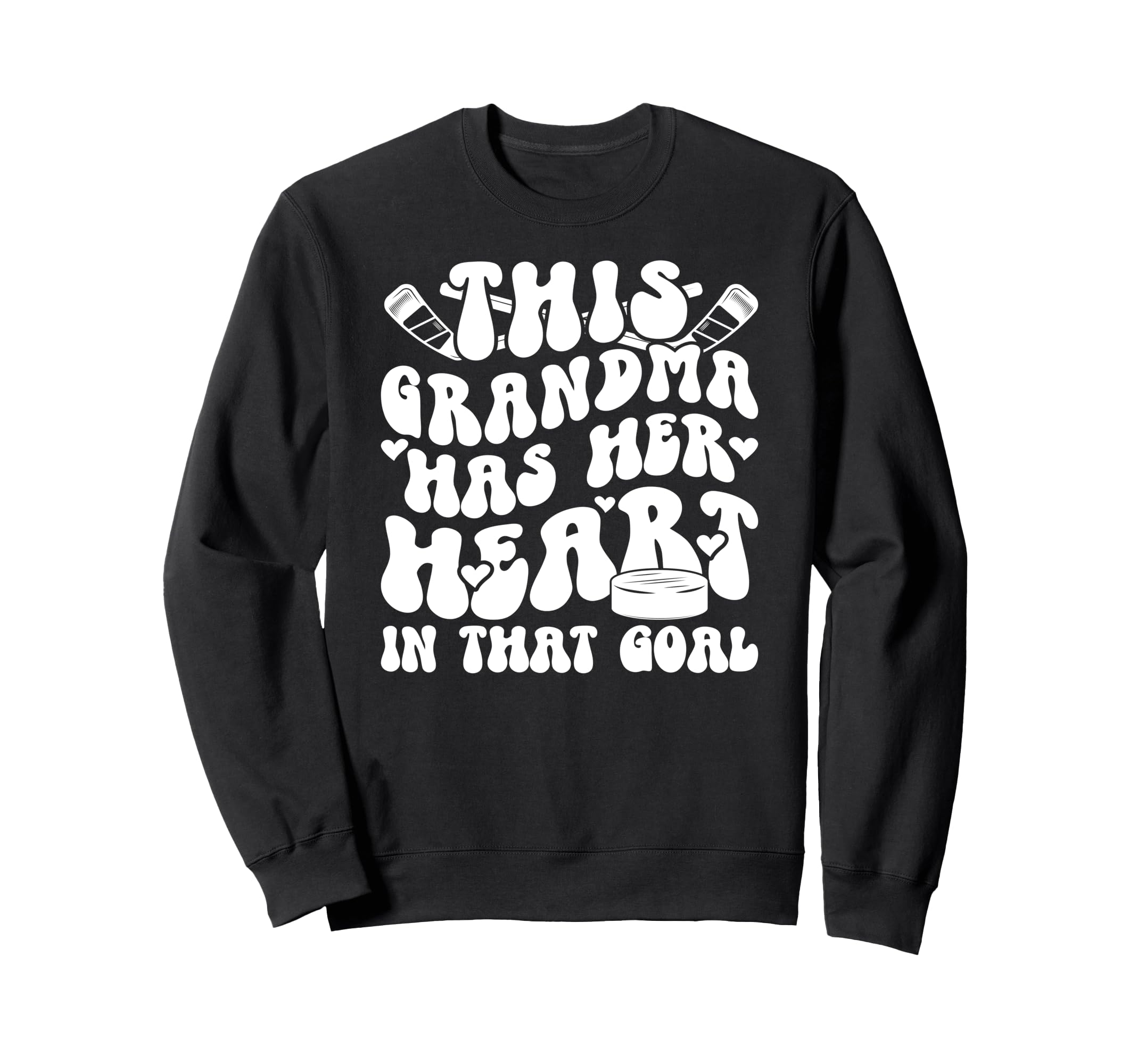 Groovy Hockey Goalie Grandma Hockey Sweatshirt - Graphic Print Unisex