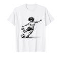 Female Soccer Player Powerful Kicking T-Shirt - Graphic Print Men Women